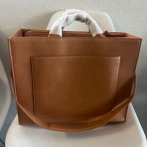dagne dover daily LARGE tote Light Cognac Brown NEW